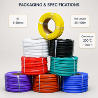 Gaine en fibre de verre enduite de silicone personnalisée 2753, classe H 200°C, 1,5 kV, 2,5 kV, 4 kV, 7 kV, ignifuge et auto-extinguissante
