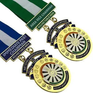 Fabricante de aleación de zinc área universitaria Vice Mesa Redonda India honor oro Premio Metal Arabia Saudita Emiratos Árabes Unidos medalla personalizada