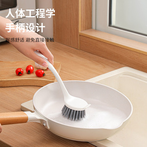 Cepillo para ollas con mango largo y espátula, cerdas de nailon, multifuncional para limpiar ollas y sartenes - Product Image 3