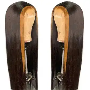 Venta caliente Malasia/Camboya/India/China cabello pelucas de seda recta resaltar el Color 4x4 de cierre de encaje Peluca de cabello Natural