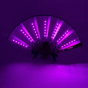Ventilateur pliable à LED lumineux, couleurs changeantes vert rose bleu violet, pour fêtes, événements, spectacles - Product Image 6