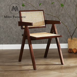 Nordic Modern Retro Style Natural Solid Wood <strong>Dining</strong> <strong>Chair</strong> Rattan Furniture Hotel Restaurant Cafe Shop <strong>Dining</strong> Room <strong>Chair</strong> Custom - Product Image 4