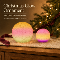 Lampe boule de Noël en verre dégradé ombré, effet soleil couchant, sphère lumineuse métallique, centre de table, décoration de Noël pour la maison