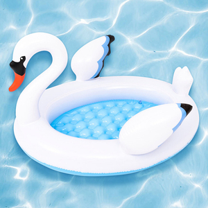 Piscine gonflable pour enfants en PVC épais et durable, blanche et bleue, pour tout-petits, pour jardin extérieur - Product Image 1