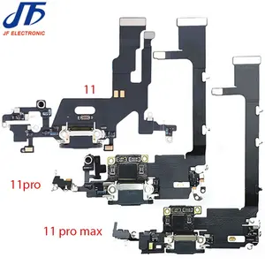 Conector de doca de carregamento para iphone 11 Pro Max USB com substituição de cabo flexível de microfone