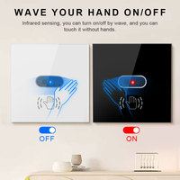 Interruptor de Pared con Sensor Infrarrojo Manos Libres, Control Remoto por WiFi con la Aplicación Smart Life, Interruptor de Luz con Control por Movimiento, Material de PC