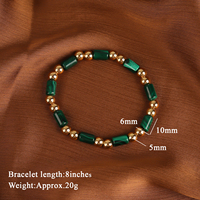 Bracelet en perles d'hématite plaqué or 18 carats avec coquillage de malachite naturelle vintage, bijoux incroyables pour les fêtes et les vacances des femmes