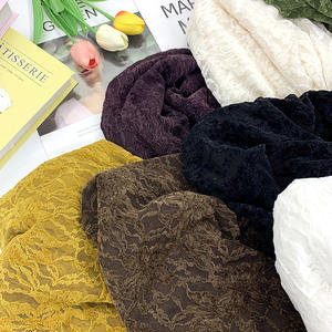 Tela de encaje floral bordada con cinta negra de alta gama, malla transparente, encaje africano de punto con lentejuelas para vestido de fiesta Aso Ebi. - Product Image 3