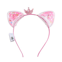 Offre Spéciale lueur mignon oreilles de chat bandeaux éclairer bandeaux en plastique paillettes chat bandeaux pour Festival noël nouvel an