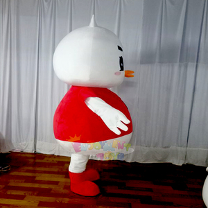 תחפושת קמע ברווז מקסימה ברווז לבן חמוד עם אפוד אדום למסיבות ילדים, אירועי קרנבל וקידום מכירות של מותגים - Product Image 3