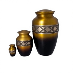 Urne dorée et noire avec urne puzzle gravée pour cendres humaines Lot de 3 urnes - Product Image 1
