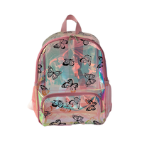 KUOBU 2025 Nouveautés Sac à Dos Scolaire Fille Tendance Dessin Animé Mignon avec Fermeture Éclair Intégrale en PVC, Compartiment Ordinateur Portable et Poignée en Sangle