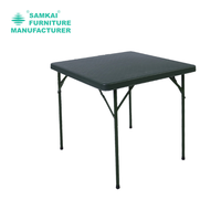 Table pliante en plastique HDPE SK-ZDZ-D004, table carrée d'extérieur pour le camping, le pique-nique et les banquets