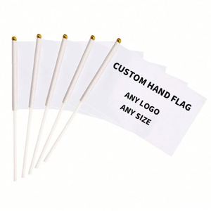 Drapeau à main en polyester personnalisé de haute qualité, idéal pour les supporters, disponible en gros pour les commandes en vrac avec logo personnalisé - Product Image 5