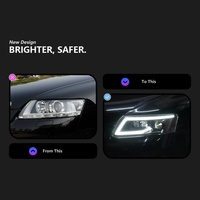 Convient pour les modèles Audi A6 C6 05-11, remplacement du bloc optique par un modèle Rolls avec lentille LED pour les feux de jour.