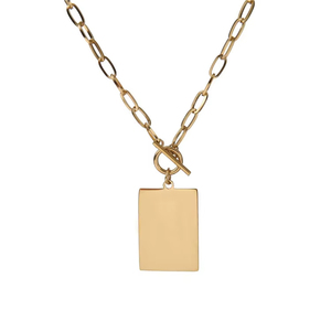 Collana con ciondolo cuore Hip Hop utilizzata per lettere Laser ciondolo geometrico OT lucchetto placcato in <span class=keywords><strong>oro</strong></span> collana da donna - Product Image 5