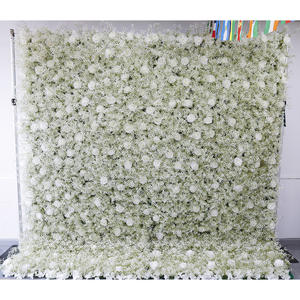 Decoración de Pared de Flores Artificiales de <span class=keywords><strong>Rosas</strong></span> Blancas y Hortensias 3D <span class=keywords><strong>para</strong></span> Eventos, Fiestas, <span class=keywords><strong>Cumpleaños</strong></span> y Bodas - Product Image 1