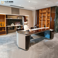 Escritorio Ejecutivo de Oficina en Forma de L Personalizable de Alta Gama, Sistema Inteligente, Mesa para CEO, Muebles de Madera de Alta Calidad