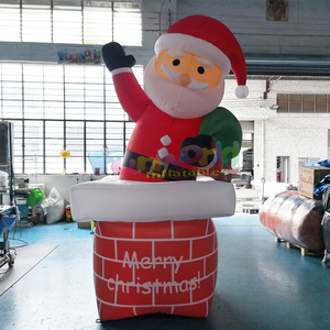 Décoration de Noël extérieure pour jardin, pelouse, publicité navideenne, grand Père Noël gonflable avec sac de cadeaux - Product Image 5