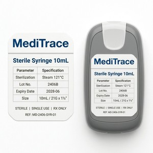 Étiquettes personnalisées en papier synthétique imperméable et durable pour dispositifs médicaux, pour applications de stérilisation de pilules avec pelliculage mat - Product Image 5
