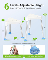 Chaise de douche triangulaire peu encombrante pour l'intérieur de la douche, tabouret de douche réglable pour personnes âgées et handicapées, sans outil, capacité 400 lb