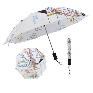 Parapluie promotionnel personnalisé à 2 plis avec logo, motif, coupe-vent et imperméable, impression intégrale - Product Image 1