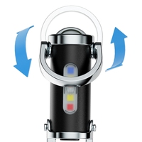 Mini lampe torche LED rechargeable en plastique, COB, faisceau large et focalisé, lampe torche porte-clés pour le camping, la course à pied, la randonnée, le travail