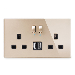 Langyeao 3x6 anh tiêu chuẩn Tempered Glass Bảng điều chỉnh tường ổ cắm với đèn LED 2 AC cửa hàng USB A + C Bàn phím thiết lập lại Bàn phím thiết lập lại 3x6 - Product Image 5