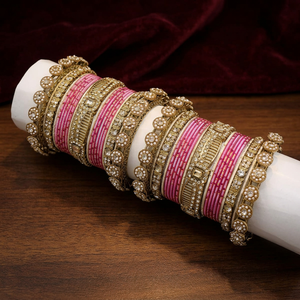 PADMAWATI BANGLES PRIVATE LIMITED Luxury Tungsten Gold Plated Multi Color Women's Bangles Set Indian Bridal Wedding Anniversary - Product Image 4