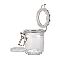 Bocaux en plastique transparents à couvercle articulé, 250 ml, en PET, à large ouverture, de qualité alimentaire, tailles personnalisables, les plus populaires