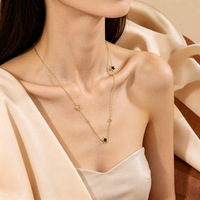 Collier tendance avec pendentif en forme de O et étoiles multiples, nouvelle collection, bijoux en acier inoxydable, TGXL14654