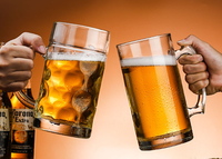 Verre à bière en verre sodocalcique transparent classique de 16 oz de qualité supérieure, personnalisable avec logo, vente en gros