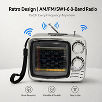 Récepteur radio multifonction AM/FM/SW1-6 8 bandes avec Bluetooth, lecteur MP3 USB et carte TF