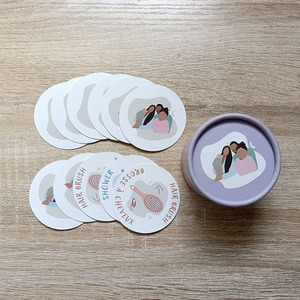 Tùy chỉnh thiết kế boong hình dạng đặc biệt Vòng chơi thẻ eduction Flash thẻ trò chơi khẳng định thẻ với vòng hộp các tông - Product Image 6