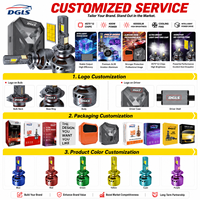 Lampu Depan LED DGLS High Power 400W 40000W AL38 9005 9006 9012 H1 H4 H7 H11 Bohlam Lampu Depan LED HB3 HB4 untuk Mobil