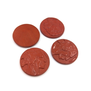 Cabochons à tête indienne ronde sculptée, 20mm, 1 pièce, pierre à graver naturelle, jaspe rouge, pierre précieuse en vrac pour la fabrication de bijoux - Product Image 1