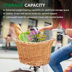 Cestino Anteriore per Bicicletta in Vimini Yulin Jiafu per Donne e Uomini, Adatto alla Maggior Parte delle Biciclette, Bici da Spiaggia, Attrezzature Stazionarie - Product Image 3