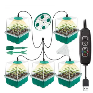 5 Packs Full Spectrum Led Grow Light Met Zaad Starter Tray Mini Broeikas Kieming Kit Voor Zaden Groeien