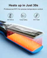 Lisseur électrique MCH avec affichage LED, chauffe rapide et protection contre la surchauffe pour usage domestique, camping-car et hôtel