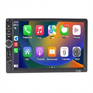 Lecteur MP5 de <span class=keywords><strong>voiture</strong></span> avec écran couleur OLED 7 pouces 2 Din, Carplay/Android Auto sans fil, double lecteur de disque - Product Image 1