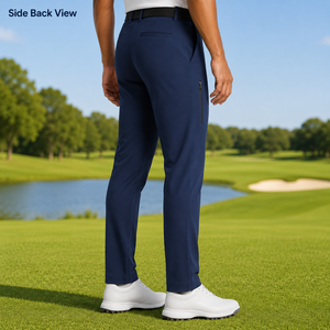 <span class=keywords><strong>Pantaloni</strong></span> da Golf Affusolati Personalizzati da <span class=keywords><strong>Uomo</strong></span> <span class=keywords><strong>con</strong></span> Tasca Verticale <span class=keywords><strong>con</strong></span> Cerniera sulla Coscia, <span class=keywords><strong>Pantaloni</strong></span> Business Casual per Produttori OEM Private Label - Product Image 4