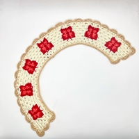 Patchs en dentelle papillon colorés brodés au crochet en chenille pour accessoires de couture DIY pour col de vêtement