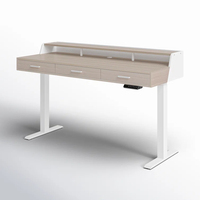 Escritorio de Madera con Altura Ajustable y Cajones - Escritorio para Dormitorio - Escritorio para Oficina