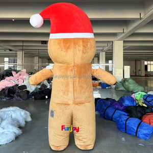 Navidad inflable <span class=keywords><strong>Gingerbread</strong></span> <span class=keywords><strong>Man</strong></span> mascota disfraz personaje de dibujos animados para adultos - Product Image 3