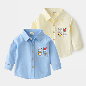 Camisa de Manga Larga para Niños, 100% Algodón, Casual, Suave y Delgada, para Primavera y Otoño, Compra en Línea - Product Image 1
