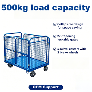 Carretilla Plegable Premium para Mercancías de 500 kg con Puertas Bloqueables de 270 Grados y Ruedas con Freno - Product Image 1