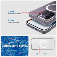 Étui de téléphone antichoc 2024, étui magnétique transparent pour charge sans fil pour iPhone 16 Pro Max, étui de téléphone transparent pour iPhone 15 Pro