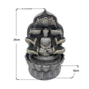 Fontaine d'eau à plusieurs niveaux avec statue de <span class=keywords><strong>Bouddha</strong></span> <span class=keywords><strong>Zen</strong></span>, décoration intérieure et extérieure, élément d'eau Feng Shui <span class=keywords><strong>pour</strong></span> la maison et le <span class=keywords><strong>jardin</strong></span> - Product Image 4