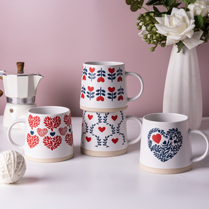 Offre Spéciale tasse de coeur créative tasse à café en céramique faite à la main avec impression en relief de cire Couple saint valentin tasses cadeaux - Product Image 2