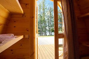 Vente en gros de chalets <span class=keywords><strong>et</strong></span> de salle de <span class=keywords><strong>jardin</strong></span> en bois de baril écologiques personnalisés pour le camping - Product Image 3